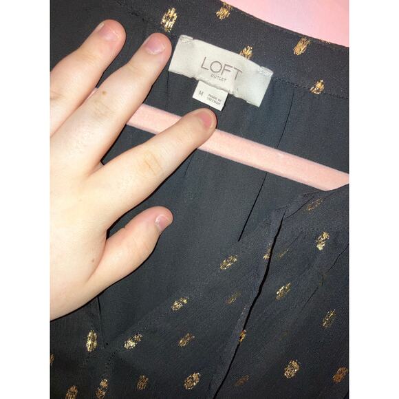 Loft outlet black and gold blouse size medium - Picture 3 of 6